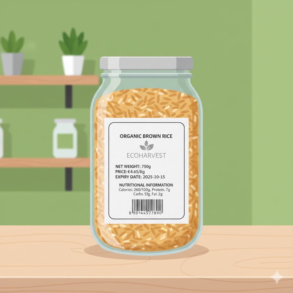 VracLoop container with e-ink label showing product information